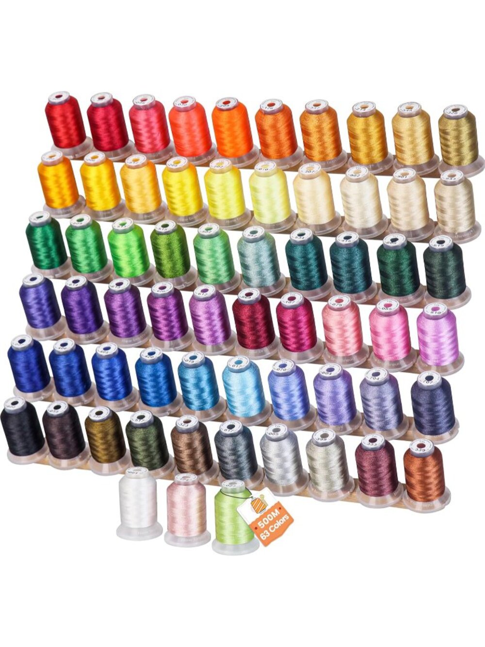 New 63 Colors 100% Polyester Machine Embroidery Thread 40WT